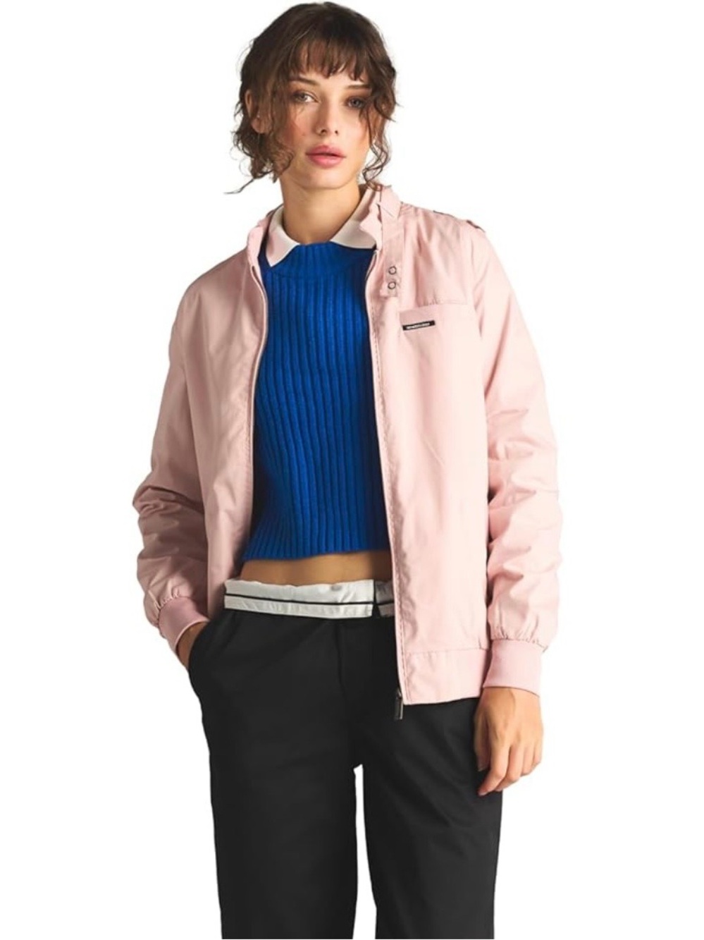 NWT Members Only Women's Classic Iconic Racer Bomber Jacket Slim Fit Pink Small